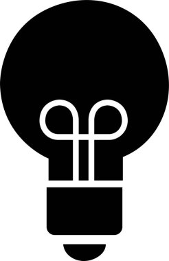 Siyah Ampul simgesi, şeffaf arkaplanda izole edilmiş. Fikir işareti, çözüm, düşünme konsepti. Işıklı lamba. Elektrik, parlıyor. Grafik tasarımı için moda doldurma biçimi. Yaratıcılığın sembolü.