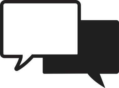 Sohbet Mesajı Kabarcık Vektörü illüstrasyonu. İletişim simgesi. Konuşma balonu, diyalog. Web simgesi. Çevrimiçi iletişim. Konuşma, SMS, Bildirim, Saydam arkaplan üzerinde modaya uygun düz sohbet.