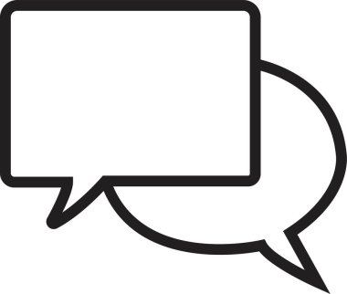 Sohbet Mesajı Kabarcık Vektörü illüstrasyonu. İletişim simgesi. Konuşma balonu, diyalog. Web simgesi. Çevrimiçi iletişim. Konuşma, SMS, Bildirim, Saydam arkaplan üzerinde trend satır biçimi Sohbet.