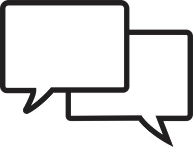 Sohbet Mesajı Kabarcık Vektörü illüstrasyonu. İletişim simgesi. Konuşma balonu, diyalog. Web simgesi. Çevrimiçi iletişim. Konuşma, SMS, Bildirim, Saydam arkaplan üzerinde trend satır biçimi Sohbet.