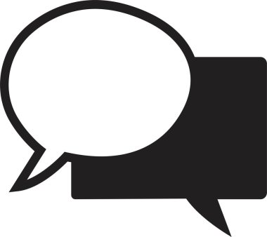 Sohbet Mesajı Kabarcık Vektörü illüstrasyonu. İletişim simgesi. Konuşma balonu, diyalog. Web simgesi. Çevrimiçi iletişim. Konuşma, SMS, Bildirim, Saydam arkaplan üzerinde modaya uygun düz sohbet.