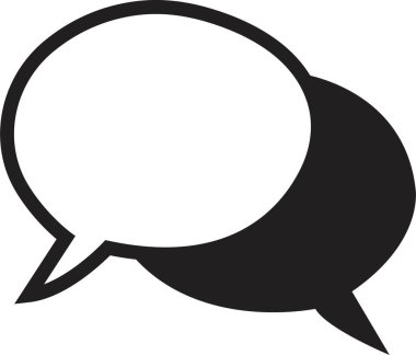 Sohbet Mesajı Kabarcık Vektörü illüstrasyonu. İletişim simgesi. Konuşma balonu, diyalog. Web simgesi. Çevrimiçi iletişim. Konuşma, SMS, Bildirim, Saydam arkaplan üzerinde modaya uygun düz sohbet.