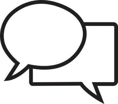 Sohbet Mesajı Kabarcık Vektörü illüstrasyonu. İletişim simgesi. Konuşma balonu, diyalog. Web simgesi. Çevrimiçi iletişim. Konuşma, SMS, Bildirim, Saydam arkaplan üzerinde trend satır biçimi Sohbet.