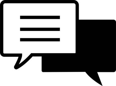 Sohbet Mesajı Kabarcık Vektörü illüstrasyonu. İletişim simgesi. Konuşma balonu, diyalog. Web simgesi. Çevrimiçi iletişim. Konuşma, SMS, Bildirim, Saydam arkaplan üzerinde modaya uygun düz sohbet.