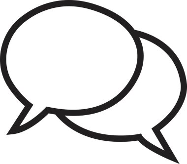 Sohbet Mesajı Kabarcık Vektörü illüstrasyonu. İletişim simgesi. Konuşma balonu, diyalog. Web simgesi. Çevrimiçi iletişim. Konuşma, SMS, Bildirim, Saydam arkaplan üzerinde trend satır biçimi Sohbet.