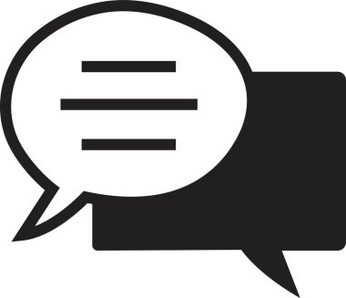 Sohbet Mesajı Kabarcık Vektörü illüstrasyonu. İletişim simgesi. Konuşma balonu, diyalog. Web simgesi. Çevrimiçi iletişim. Konuşma, SMS, Bildirim, Saydam arkaplan üzerinde modaya uygun düz sohbet.