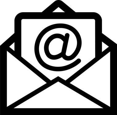 Posta simgesi. E- posta, gönderi, zarf, şeffaf arkaplan. Siyah doğrusal düz dizayn vektörü, web, web sitesi ve mobil uygulama için uyumlu e-posta simgesi. Zarf resimli düzenlenebilir stoğunu aç.