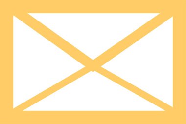 Posta simgesi. E- posta, gönderi, zarf, şeffaf arkaplan. Sarı doğrusal düz dizayn vektörü, web, web sitesi ve mobil uygulama için uyumlu e-posta simgesi. ileti zarfı pictogram düzenlenebilir stok.