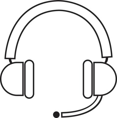 Kulaklık simgesi siyah tasarım tarzı düzenlenebilir stok web sitesi tasarımı ve şeffaf bir arkaplanda mobil karanlık mod uygulamaları vektörü. Kulaklık müzik hoparlörleri ikonu. Müşteri hizmetleri desteği.