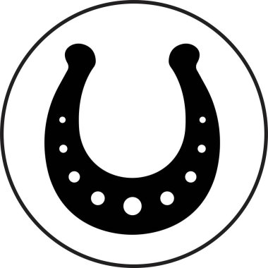 At nalı ikonu. Şeffaf arkaplanda at nalı silueti var. At nalı logosu şirket logosu, baskı, dijital, simge, uygulamalar ve diğer pazarlama amaçlı malzemeler için uygundur..