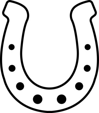 At nalı ikonu. Şeffaf arka planda siyah çizgili at nalı silueti. At nalı logosu şirket logosu, baskı, dijital, simge, uygulamalar ve diğer pazarlama amaçlı materyaller için uygun..