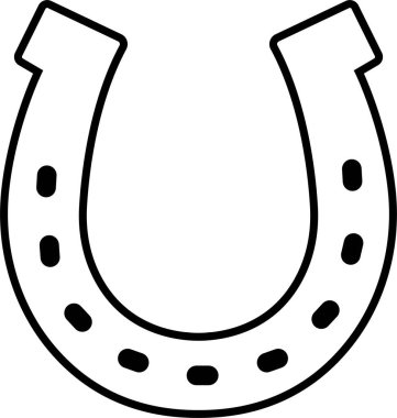 At nalı ikonu. Şeffaf arka planda siyah çizgili at nalı silueti. At nalı logosu şirket logosu, baskı, dijital, simge, uygulamalar ve diğer pazarlama amaçlı materyaller için uygun..