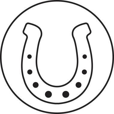 At nalı ikonu. Şeffaf arka planda siyah çizgili at nalı silueti. At nalı logosu şirket logosu, baskı, dijital, simge, uygulamalar ve diğer pazarlama amaçlı materyaller için uygun..