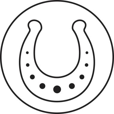 At nalı ikonu. Şeffaf arka planda siyah çizgili at nalı silueti. At nalı logosu şirket logosu, baskı, dijital, simge, uygulamalar ve diğer pazarlama amaçlı materyaller için uygun..