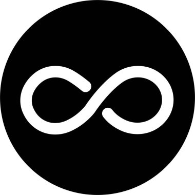 Sonsuzluk simgesi. Sonsuzluk, sonsuz, sonsuz ve sonsuz döngü sembolü simgesi siyah düz bir şekilde, şeffaf arkaplanda izole edilmiş. Tekrarlama ve sınırsız döngü simgesi.