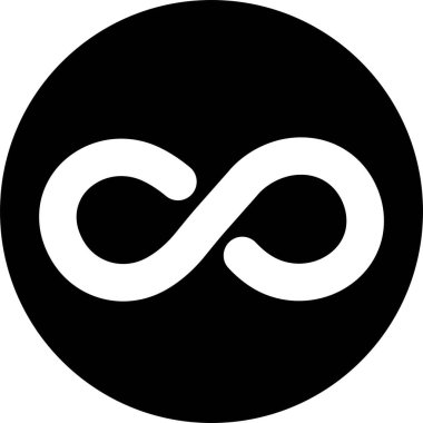 Sonsuzluk simgesi. Sonsuzluk, sonsuz, sonsuz ve sonsuz döngü sembolü simgesi siyah düz bir şekilde, şeffaf arkaplanda izole edilmiş. Tekrarlama ve sınırsız döngü simgesi.