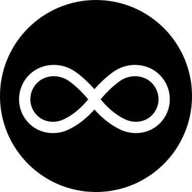 Sonsuzluk simgesi. Sonsuzluk, sonsuz, sonsuz ve sonsuz döngü sembolü simgesi siyah düz bir şekilde, şeffaf arkaplanda izole edilmiş. Tekrarlama ve sınırsız döngü simgesi.