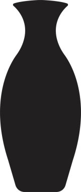 Eski seramik vazo simgesi. Ev dekorasyonu için çağdaş sanat. Cam kavanoz, seramik vazo, siyah siluet tabelası. Şeffaf arkaplanda izole edilmiş antik vazo simgesi vektörü.