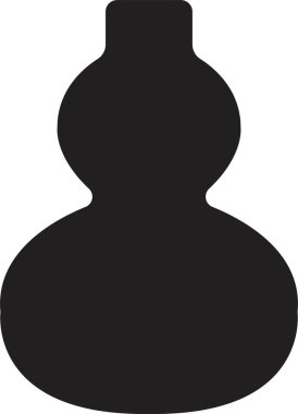 Eski seramik vazo simgesi. Ev dekorasyonu için çağdaş sanat. Cam kavanoz, seramik vazo, siyah siluet tabelası. Şeffaf arkaplanda izole edilmiş antik vazo simgesi vektörü.