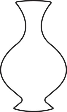 Eski seramik vazo simgesi. Ev dekorasyonu için çağdaş sanat. Cam kavanoz, seramik vazo kapağı siyah siluet işareti ve Line tarzı düzenlenebilir kağıt. Şeffaf arkaplanda antik vazo simgesi.
