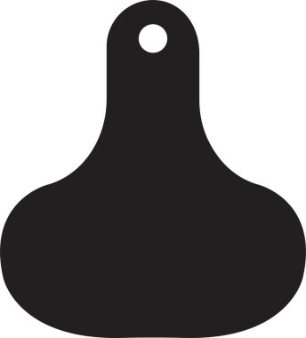 İnek Etiketi simgesi. Kulak işareti sığır eti sembolü. Sığırlar için kulaklık. Şeffaf arka planda izole edilmiş çiftlik hayvanları için Kara Dolgu kimlik etiketi. Çiftlik hayvanı Vektörü illüstrasyonu için öntanımlı model.