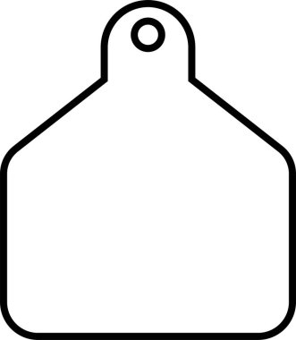 İnek Etiketi simgesi. Kulak işareti sığır eti sembolü. Sığırlar için kulaklık. Şeffaf arka plandaki çiftlik hayvanları için siyah doğrusal tanımlama. Çiftlik hayvanı Vektörü illüstrasyonu için öntanımlı model.