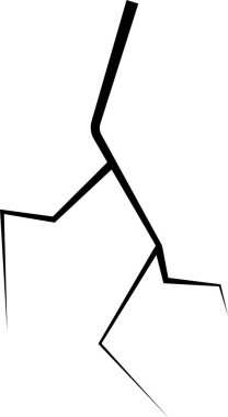 Krak Şekil simgesi. Siyah yıldırım. Toprak çatlağı. El çizimi kırık cam, duvar, zemin. Gök gürültüsü ve şimşek etkisi. Şeffaf arkaplanda doğa fenomeninin Doodle break Vektörü.