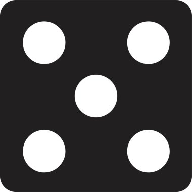 Dice Simge Doldur. Kumar için oyun, beş noktalı kumarhane zarı, şeffaf arkaplanda yuvarlak kenarlı. Heyecan Sembolü. Tutku Logosu. Kumarhane ekipmanları için kumar. Falcı için Zar simgesi.