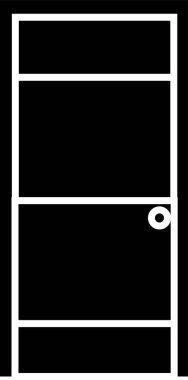 Kapı simgesi. Giriş illüstrasyon işareti. Oda sembolü. Acil çıkış sembolü. Şeffaf arkaplanda izole edilmiş modaya uygun dolgu tarzı kapı. Web sitesi tasarımlarınız için kapı vektörü, logo, uygulama, UI.