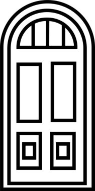 Kapı simgesi. Giriş illüstrasyon işareti. Acil çıkış sembolü. Saydam arkaplanda izole edilmiş modada siyah simge biçimi düzenlenebilir. site tasarımlarınız için kapı vektörü, logolar, uygulama, UI.