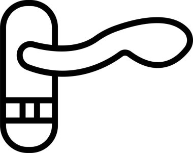 Kapı kolu ikon vektörü. Mobil konsept ve web tasarımı için otel ve restorandan moda doğrusal tabela. Güvenlik işareti. Şeffaf arkaplanda izole edilmiş kapı tokmağı gösterimi.