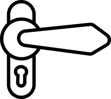 Kapı kolu ikon vektörü. Mobil konsept ve web tasarımı için otel ve restorandan moda doğrusal tabela. Güvenlik işareti. Şeffaf arkaplanda izole edilmiş kapı tokmağı gösterimi.