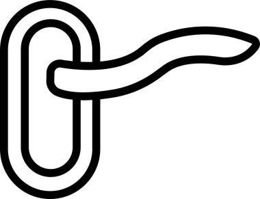 Kapı kolu ikon vektörü. Mobil konsept ve web tasarımı için otel ve restorandan moda doğrusal tabela. Güvenlik işareti. Şeffaf arkaplanda izole edilmiş kapı tokmağı gösterimi.