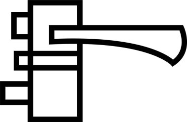 Kapı kolu ikon vektörü. Mobil konsept ve web tasarımı için otel ve restorandan moda doğrusal tabela. Güvenlik işareti. Şeffaf arkaplanda izole edilmiş kapı tokmağı gösterimi.