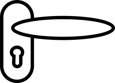 Kapı kolu ikon vektörü. Mobil konsept ve web tasarımı için otel ve restorandan moda doğrusal tabela. Güvenlik işareti. Şeffaf arkaplanda izole edilmiş kapı tokmağı gösterimi.