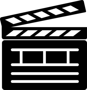 Alkış tahtası simgesi. Açılış filmi çekim tahtası vektörü. Film, sinema ya da televizyon alkış tahtası sembolü. Sinema aksiyon sahnesi şeffaf arkaplanda izole edilmiş dolgu biçimi ile pano işaretini kes .