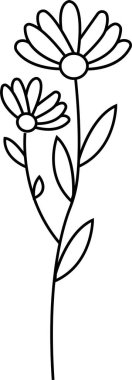 Çiçek ikonu. Bahçe bitkisi illüstrasyon işareti. Şeffaf arkaplanda düzenlenebilir ürünlerde güzel bir sembol. Minik Bitki Kesme Sanatı Zarif El Düğün davetiyesi ve poster ikonu.