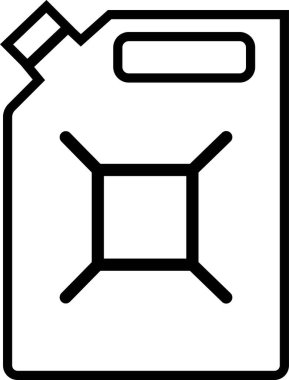 Yakıt kutusu simgesi siyah hat biçiminde düzenlenebilir stokta. Siyah saplı bidon. Benzin ve benzin bidonu tabelaları. Araba benzini sembolü. Bir galon. Şeffaf arkaplanda otomobil endüstrisi vektör illüstrasyonu.