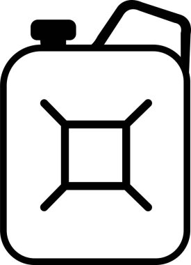 Yakıt kutusu simgesi siyah hat biçiminde düzenlenebilir stokta. Siyah saplı bidon. Benzin ve benzin bidonu tabelaları. Araba benzini sembolü. Bir galon. Şeffaf arkaplanda otomobil endüstrisi vektör illüstrasyonu.