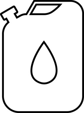 Yakıt kutusu simgesi siyah hat biçiminde düzenlenebilir stokta. Siyah saplı bidon. Benzin ve benzin bidonu tabelaları. Araba benzini sembolü. Bir galon. Şeffaf arkaplanda otomobil endüstrisi vektör illüstrasyonu.