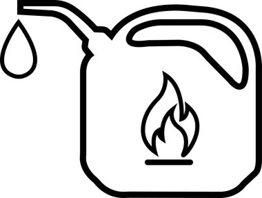 Yakıt kutusu simgesi siyah hat biçiminde düzenlenebilir stokta. Siyah saplı bidon. Benzin ve benzin bidonu tabelaları. Araba benzini sembolü. Bir galon. Şeffaf arkaplanda otomobil endüstrisi vektör illüstrasyonu.