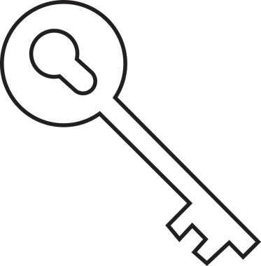 Moda tarzı düzenlenebilir stoktaki anahtar simge. Web sitenizin tasarımı ve mobil uygulaması için anahtar sembol. Güvenlik sistemi kavramı şeffaf arkaplanda anahtarla temsil edilir. Açıcı imza vektör illüstrasyonu.