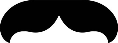 Bıyık vektör simgesi. Bıyık simgesi. Yetişkin adam bıyıklarının siyah dolgu silueti. Babalar Günü 'nün sembolü. Web sitesi sayfası ve mobil uygulama tasarımı için şeffaf arkaplanda berber sembolü izole edildi.