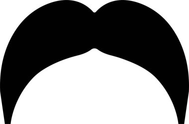 Bıyık vektör simgesi. Bıyık simgesi. Yetişkin adam bıyıklarının siyah dolgu silueti. Babalar Günü 'nün sembolü. Web sitesi sayfası ve mobil uygulama tasarımı için şeffaf arkaplanda berber sembolü izole edildi.
