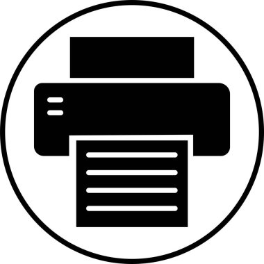 Moda Doldurma Biçiminde yazıcı simgesi. Belge yazdırma veya faks sembolü. Web sitesi veya mobil uygulama için vektör illüstrasyonu. Yazdırma işareti. Şeffaf arkaplanda birinci kalite sembol izole edildi.