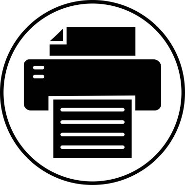 Moda Doldurma Biçiminde yazıcı simgesi. Belge yazdırma veya faks sembolü. Web sitesi veya mobil uygulama için vektör illüstrasyonu. Yazdırma işareti. Şeffaf arkaplanda birinci kalite sembol izole edildi.