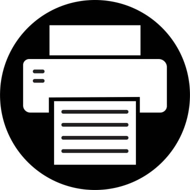 Moda Doldurma Biçiminde yazıcı simgesi. Belge yazdırma veya faks sembolü. Web sitesi veya mobil uygulama için vektör illüstrasyonu. Yazdırma işareti. Şeffaf arkaplanda birinci kalite sembol izole edildi.