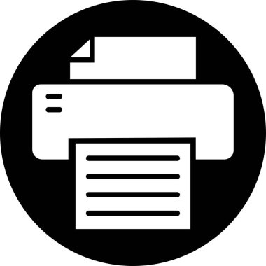 Moda Doldurma Biçiminde yazıcı simgesi. Belge yazdırma veya faks sembolü. Web sitesi veya mobil uygulama için vektör illüstrasyonu. Yazdırma işareti. Şeffaf arkaplanda birinci kalite sembol izole edildi.