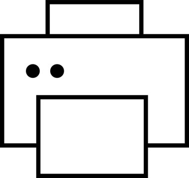 Satır Biçimi düzenlenebilir stoktaki yazıcı simgesi. Belge yazdırma veya faks sembolü. Web sitesi veya mobil uygulama için vektör illüstrasyonu. Yazdırma işareti. Şeffaf arkaplanda birinci kalite sembol izole edildi.