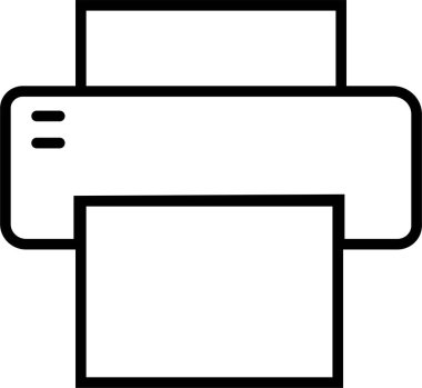 Satır Biçimi düzenlenebilir stoktaki yazıcı simgesi. Belge yazdırma veya faks sembolü. Web sitesi veya mobil uygulama için vektör illüstrasyonu. Yazdırma işareti. Şeffaf arkaplanda birinci kalite sembol izole edildi.